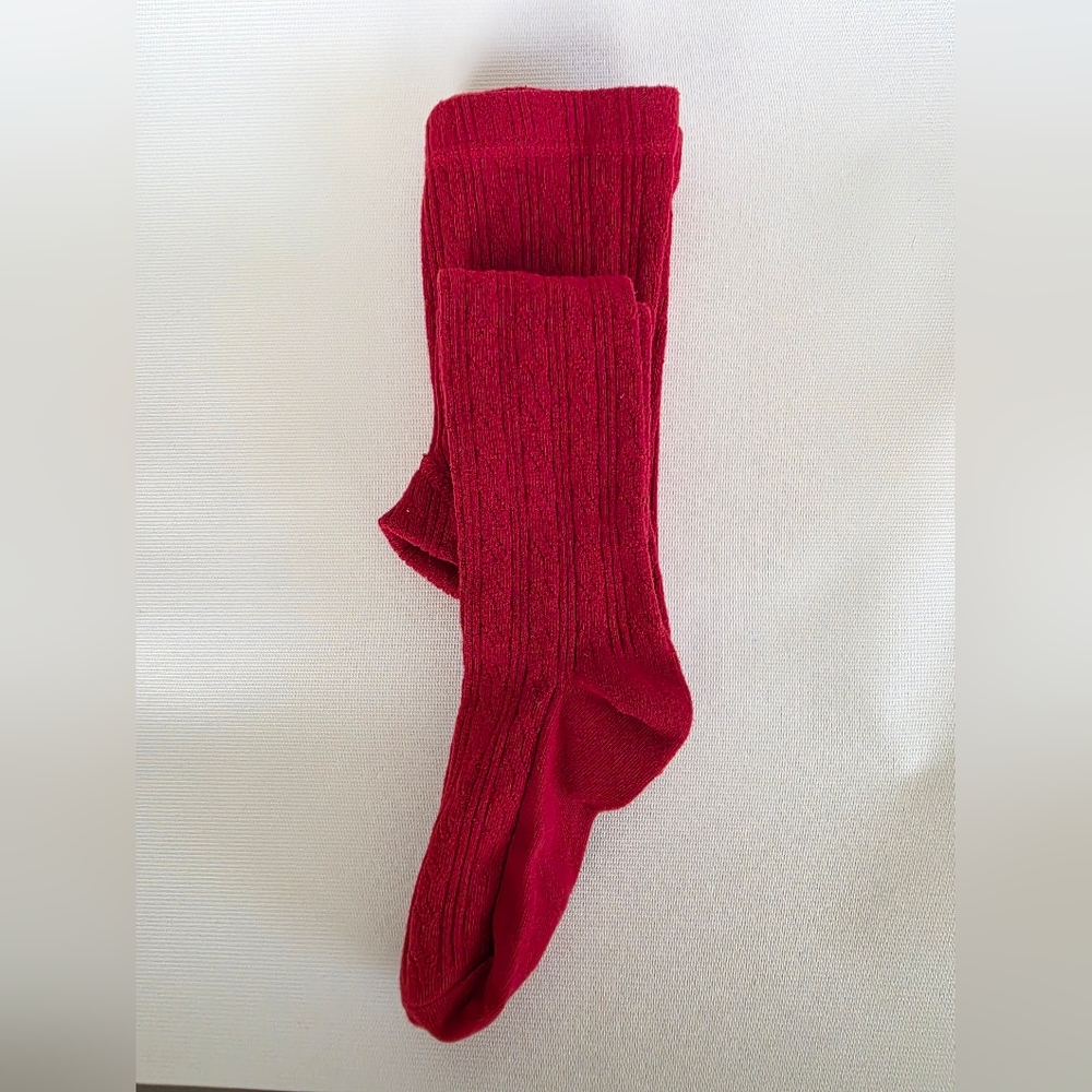 Little Stocking Co. Red Cable Knit Tights